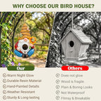 Bird House for Outside, Birdhouses for Outdoors, Decorative Bird Houses, Hanging Funny Bee Solar Gnome Birdhouse for Outside Cardinal Bluebird Wild Birds