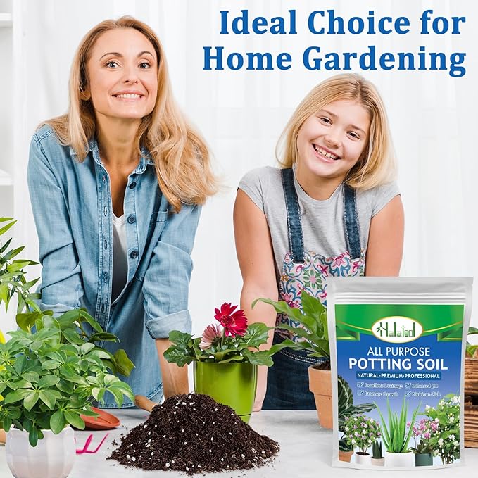 Halatool 6QT Indoor Potting Soil for Plants Orchid Potting Mix Garden Top Succulent Bonsai Soil for Aloe Vera Houseplants Flowers Vegetables & Herbs
