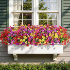 Alupssuc 36 Bundles Artificial Flowers for Outdoors Decoration, UV Resistant Silk Faux Daisy Flora Spring Fake Plastic Plants Greenery for Outside Indoor Yard Home Porch Window Box Decor, Mix 4 Colors