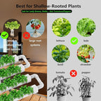 NFT Hydroponic Growing System Kit - Full-Spectrum Grow Lights ＆ Timer | 36 Plant Sites | Food-Grade PVC-U Pipes | Auto Water Pump & Timer | Indoor Gardening for Leafy Greens, Lettuce & Herbs