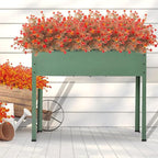 Grunyia Artificial Fall Flowers, Fake Outdoor UV Resistant Autumn Plants for Home Kitchen Christmas Festival Thanksgiving Autumns Decoration(Fall Orange)
