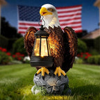 Jesokiibo 250th Anniversary USA Bald Eagle Statue with Solar Light, USA 250th Anniversary Merchandise Garden Decor Sculptures Statues Outdoor, Yard & Lawn Figurine,Bald Eagle Gift for Men