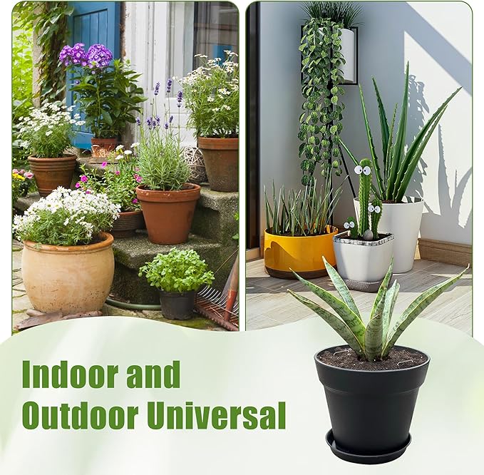 Catcan Plant Pot Soil Covers, 4Pcs 15.7 Inch Animal Barrier Protectors for Indoor Outdoor Potted Plants, Includes Scissors, Marker, Plant Labels & Ground Pegs