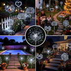 btfarm 2 Pack 120 LED Solar Garden Lights Outdoor, 8 Modes Firework Lights Solar Powered, Waterproof Twinkle Fairy Light Outside for Yard Patio Pathway Pool Christmas Party Decorative, Cool White