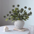 VIERENA 6 Pcs Faux Silk Pompon Mum Artificial Flowers for Vase -27", Bulk Fake Chrysanth Branches with Stems for DIY Bouquet Centerpieces Wedding Fillers Arrangements Shower Decorations (Dark Gray)