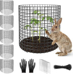 Plant Protector from Animals, 6 Set Plant Cages for Outdoor Plants 12'' x 16'' Metal Wire Protectors for Plants, Protection Cages with Stakes & Zip Ties, to Keep Rabbits Chicken Duck Out for Garden