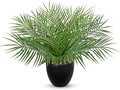 Briful Artificial Palm Plant in Black Pot, 18” Faux Tropical Tabletop Plant with 14 Realistic Leaves, Small Potted Palm Tree for Farmhouse, Coffee Table, Entryway, Bathroom, Shelf & Living Room Decor