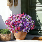 Artificial Flowers for Outdoors Decoration, 20 Bundles Fuchsia Faux Morning Glory with Eucalyptus Look Real UV Resistant Fake Plants Silk Flowers for Outside Yard Gardens Porch Patio Planter Home Urn