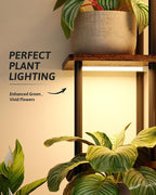 Plant Stand with Grow Light for Indoor Plants Corner Plant Stand 6 Tier Metal Plant Shelf Tall Plant Stand Plant Table Flower Stand for Living Room Bedroom Balcony Patio Brown Oak