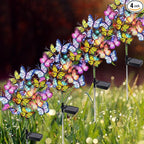 Adecorty Solar Garden Lights Solar Lights Outdoor Waterproof Decorative 4 Pack with 88 LED 68 Butterfly Solar Lights for Garden Yard Decor Christmas Decorations, Gifts for Mother's Day Mom