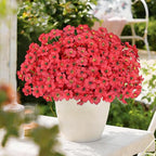 AmyHomie 20 Bundles Artificial Flowers for Outdoor UV Resistant Faux Flowers No Fade Fake Plastic Plants Garden Porch Window Box Decorating(Red)