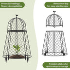 6 Packs Garden Cloches for Plants, Plant Protectors from Animals, Chicken Wire Cloche, Plant Cloche and Cage, Protection for Your Plants and Seedlings, 13" D x 20" H - Black