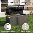 180 Gallon Outdoor Deck Box, Lockable Waterproof Outdoor Storage Boxes For Garden Tools,Indoor Cushions,Accessories Outside Storage Resin Weatherproof Container(Black)