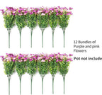 INXUGAO Artificial Fake Flowers Plants for Outdoor Spring Summer Decor, 12 Bundles Faux Silk Flowers for Outdoor Outside Planter Colorful Daisy UV Resistant Look Real for Front Door Porch Patio Yard
