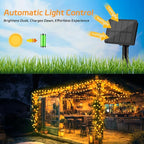 cshare Solar Fairy Lights Outdoor Waterproof,16.4ft 50LED Solar String Lights for Outside 8 Modes 2 Packs for Christmas Halloween Holiday Patio Backyard Garden Deorations Warm White