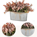 Dahey Artificial Eucalyptus Faux Plants Indoor for Farmhouse Home Decor Fake Plants in Rustic Rectangular Pots Coffee Table Centerpiece for Bathroom Laundry Living Room Greenery Decor, Orange