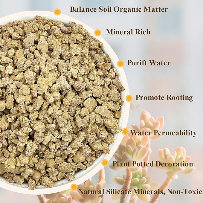 FANTIAN 5 lbs Maifanitum Stones for Succulent,1/4 Inch Decorative Rocks for Indoor Plants, Bonsai, Soil Cover. Small Stones for Promote Soil Root Growth, Water Drainage and Plant Growth(5-8 mm)