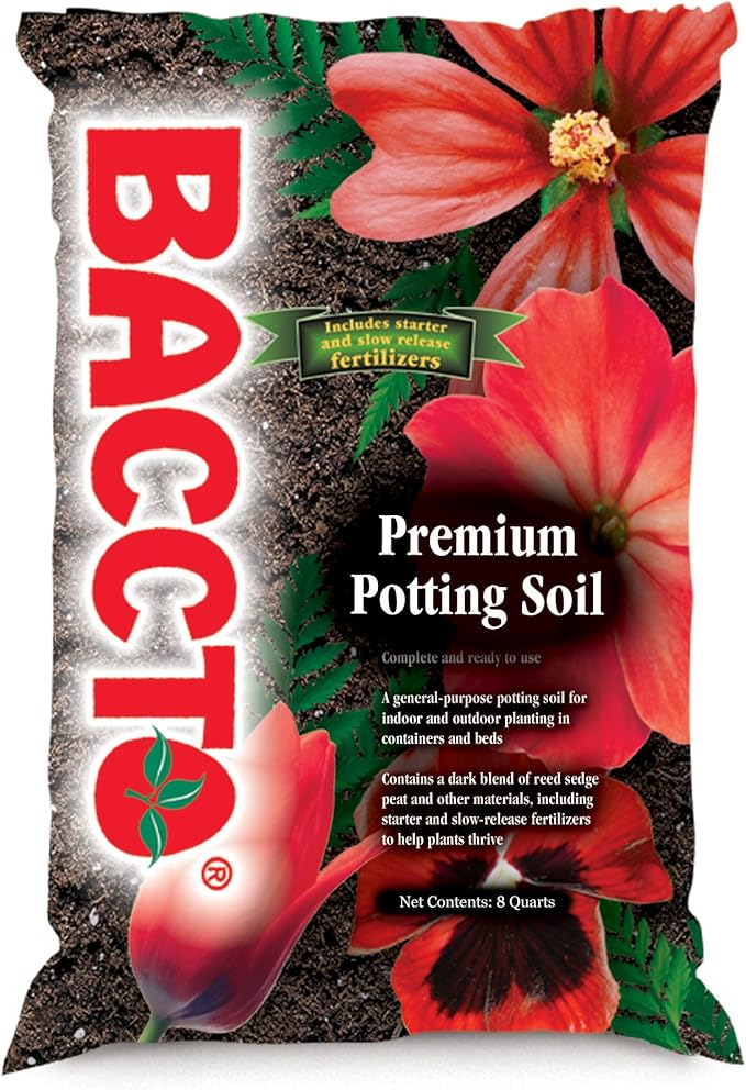 Michigan Peat 1227 Baccto Premium Potting Soil, 8 Quarts