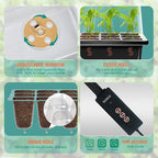 6-Set Seed Starter Tray with Grow Light, Seed Starting Trays Kits with Timing Controller Adjustable Humidity Domes Heightened Lids(12-Cells Per Tray)