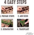Jiffy Seed Starting Strips - Biodegradable, Plant Starter Pots, 10 Cell, 50 Strips - Peat