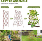 Cucumber Trellis 2 Pack, Foldable A-Frame Garden Trellis for Raised Bed Garden Grow Support with Plant Support Clips, Twist Ties, Plastic Ties, for Cucumber,Tomato, Climbing Plants and Flowers