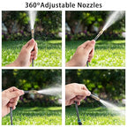 196FT 1/4" Quick-Connect Drip Irrigation System Kit, Automatic Garden Watering System with 32 Pcs Adjustable Spray Nozzles for Garden, Greenhouse, Yard, Lawn