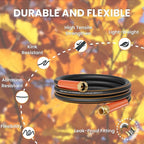 Giraffe Tools Garden Hose 3/4", Heavy Duty Water Hose, Flexible, Lightweight Hybrid Hose with Swivel Handle, 12ft Male to Female Fittings, Burst 600 PSI