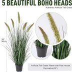 Artificial Cattail Reed Grass Plants Indoor,Faux Cattail Grass Plant Artificial Plant Grass Outdoor,Fake Grass Tall Green Onions Fake Plant, Living Room Kitchen Office Decor 36“ 1 PCS