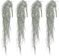 dallisten 4 Pcs Fake Hanging Plants, 36" Artificial Hanging Grass Plants Greenery Vines UV Resistant Faux Trailing Plants for Indoor Outdoor Wall Shelf Porch Boho Home Patio Decor(Dust Green)