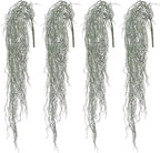 dallisten 4 Pcs Fake Hanging Plants, 36" Artificial Hanging Grass Plants Greenery Vines UV Resistant Faux Trailing Plants for Indoor Outdoor Wall Shelf Porch Boho Home Patio Decor(Dust Green)