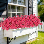 AmyHomie 20 Bundles Artificial Flowers for Outdoor Outside Spring Summer Decoration UV Resistant Faux Flowers No Fade Fake Plastic Plants Garden Porch Window Box Decorating (Fuchsia)