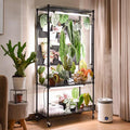 Bstrip Plant Cabinet with Pegboard, 3 Tier Plant Shelf with Grow Light, Metal Plant Stand with 4 Pack 96W Grow Lights for Indoor Plant, Foliage Plants, Seed Starting, 29.5"x13.8"x59"