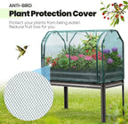 KING BIRD Large Raised Garden Bed with Cover & Netting Galvanized Elevated Planter Box with Legs 48×24×56 in for Backyard, Patio, Balcony, 400lb Capacity, Dark Grey