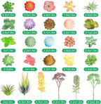 Jutom 32 Pieces Mini Artificial Succulents Unpotted Realistic Artificial Fake Plants Colorful Faux Succulents Small Cactus Plants for Garden Flower Kitchen Home Decor