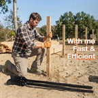 AugFir Steel Post Hole Digger, Durable Hole Digger with Metal Handle, Posthole Digger for Digging Fence or Post, Mailbox, Gardening and Planting