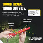 Stainless Steel Water Hose | Heavy Duty Metal Garden Hose with Nozzle | Kink Free, Anti Rust | Flexible and Lightweight Water Pipe for Gardening | Available in Different Sizes | HydroPro