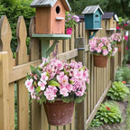 CITYES 6 Pcs Artificial Flowers for Outdoors Impatiens Silk Geraniums Flowers Pink UV Resistant Faux Impatiens Flowers for Outdoor Planters Pot Patio Garden Hanging Basket Porch Table Indoor Decor