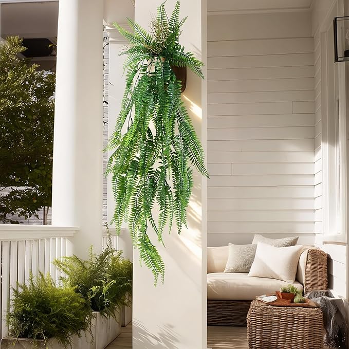 2 Pcs Faux Eucalyptus Vine Ivy Vine Artificial Hanging Plant Faux Plant Fake Potted Greenery for Wall Living Room Home Shelf Office Bathroom Outdoor Indoor Decor (Type 3)
