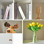 Mandy's Yellow Artificial Tulips Flowers Centerpiece, 13.5" Lifelike PU Fake Floral Stems 20pcs for Kitchen Island & Dining Table, Spring Decor for Easter