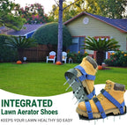 Lawn Aerator Shoes for Lawn, Soil Yard Aerator Tool with Hook & Loop Straps for Effectively Aerating, One Size Fits All Free-Installation Lawn Shoes for Yard Garden Patio Grass, Blue