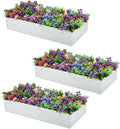 Meberam 3 Pack 6x3x1FT Galvanized Raised Garden Beds Kit Outdoor Metal Gardening Planter Box for Vegetable Elevated Flower Herbs,Silver