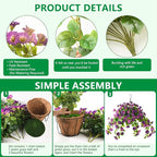 Homsunny Artificial Hanging Fake Flowers with Basket Plants for Outdoor Decoration, Faux Silk Flower UV Resistant Morning Glory for Home Porch Patio Garden Balcony Yard Look Real (Purple)