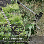 Mitclear Weed Puller Tool with Long Handle(58IN), 2-in-1 Gardening Hand Tools Weeds Remover, Weeder Rake & Garden Hoe Combo, Manual Weeding Puller Tool for Garden Yard Patio Lawn