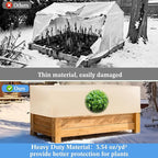 Plant Covers Freeze Protection 2 Pack with Elastic Drawstring & Magic Tape, 3.54 oz/yd² Winter Frost Blanket Planter Box Cover for Raised Garden Bed Outdoor Flower Pot, 59 x 19.6 x 21.6 INCH