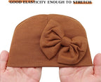 BQUBO Newborn Baby Girls Hats Mittens Set Hospital Hat Beanie Infant Bow Hats Baby Cotton Gloves for 0-6 Months