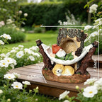 8.6" Gnome Solar Garden Decor Outdoor Statue with Light Resin Weatherproof Yard Patio Decoration Gift Idea for Mom Dad