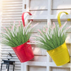 24PCS Artificial White Pink Tip Dog Tail Grass Onion Grass UV Resistant Outdoors Faux Shrubs Ornamental Wheat Grass Cattails Faux Bushes Home Decor for Outdoor Garden