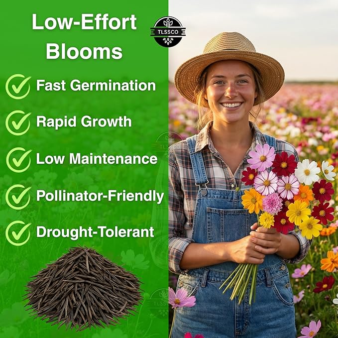 3045+ Crazy Blend Cosmos Seeds, Pack for 2026 Non-GMO Flower Seeds – 10+ Varieties of Cosmos – Bulk Cosmos Flowering Seed Mix
