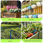 Solar Drip Irrigation System, 8W Powered Auto Watering Kit for 30 Pots, HD LED Display with 22 Timing Modes, Anti-Siphoning & IPX5 Waterproof, Suitable for Outdoor Garden, Balcony & Greenhouse