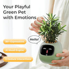 Smart Pet Planter, Smart Plant Pot, With Artificial Intelligence, Time Weather Display, And Multiple Expressions Animation,Lovely Plant Companion, For Desktop Decoration, Gifts,Plant-Free (Mint)